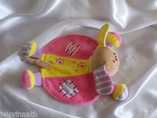 Doudou lapin jaune et rose