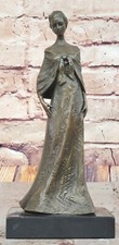 Vintage Art Nouveau Français Victorien Bronze Femme Sculpture Parlor Statue Home