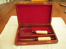 LOUPE + COUPE PAPIER - Laiton