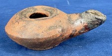 Lampe à huile antique terre cuite type romain 9,5cm 64g époque à confirmer env..
