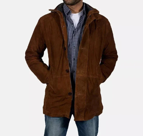 Manteau homme cuir suédé - manteau,