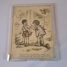 Gravure dessin ancienne Germaine Bouret 24 cm x 18 cm