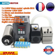 1.5KW 220V Water Cooled CNC Spindle Motor ER16 &HY 1.5KW VFD&clamp&pump& collets