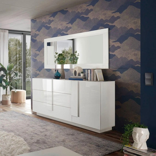 Buffet moderne blanc - , brillant
