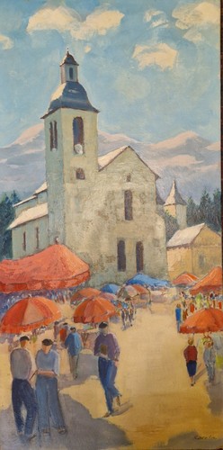 Tableau peinture montagne - peinture,