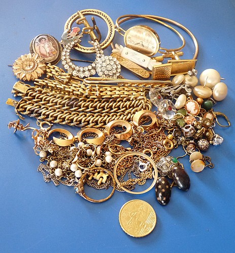Lot bijoux anciens plaqué - bijoux,