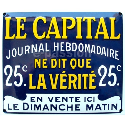 Plaque émaillée bombée