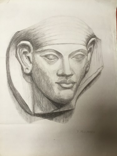 Dessin fusain tête - dessin,