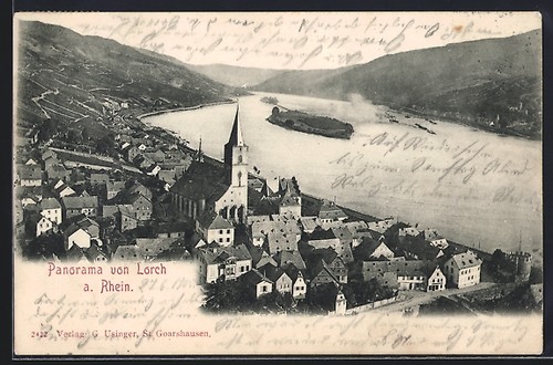 Lorch rhein panorama - rhein,,