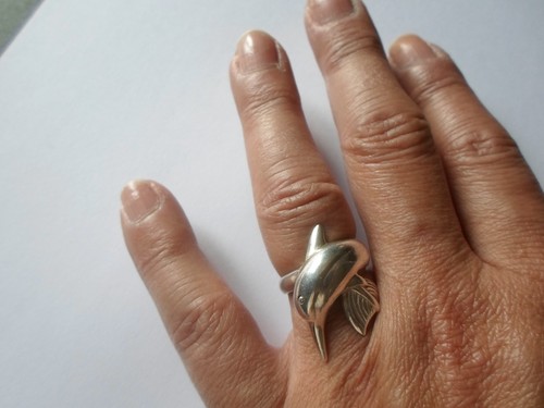 Bague argent massif - en,