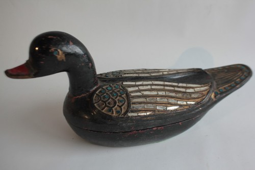 Vintage boîte canard - canard, bois