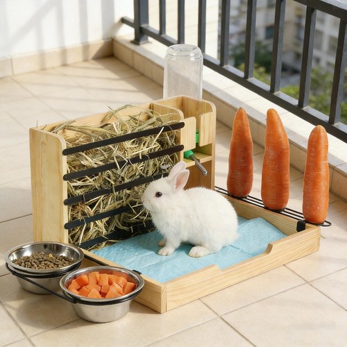Mangeoire foin pour lapins - foin,