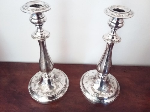 Christofle paire bougeoirs - paire,