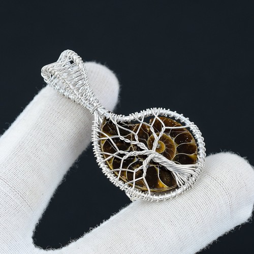 Pendentif fossile ammonite - pendentif,