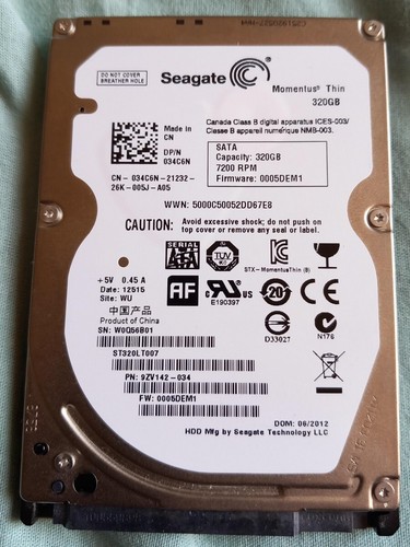 Disque dur seagate 320go - 2.5",