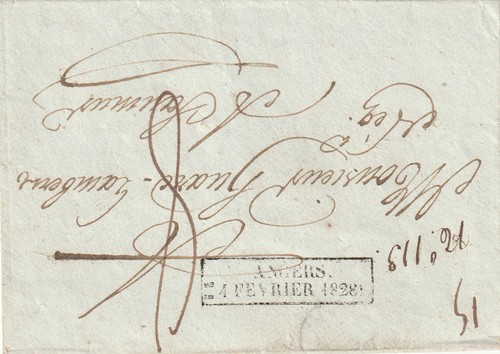 Angers lettre 1828 cachet dit - lettre,