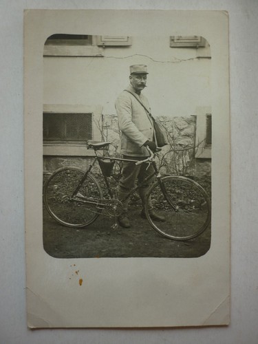 Carte photo poilu - , cycliste