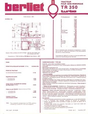 BERLIET TRUCKS / TR 350 TURBO / TRACTEUR ROUTIER / FICHE TECHNIQUE de 1977