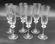 6 flûtes à champagne modèle Saumur cristal Daum France H = 21.5 cm