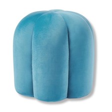 Tabouret en velours Cali bleu