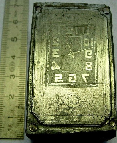 Plaque imprimerie horloge - plaque,