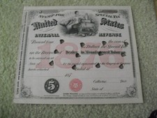 Original 1876 US IRS Internal