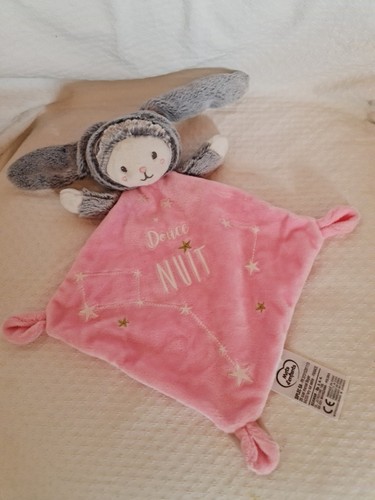 Doudou plat lapin - plat, blanc