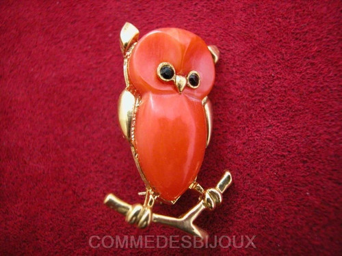 Broche vintage hibou - broche, owl