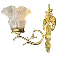 French Empire Style BRONZE Wall SCONCE With A flower multilayer glass shade