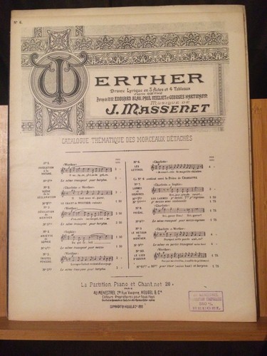 Massenet werther partition - massenet,