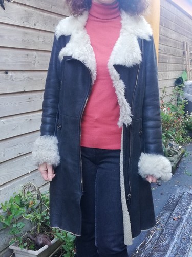 Manteau hiver peau lainée - manteau,