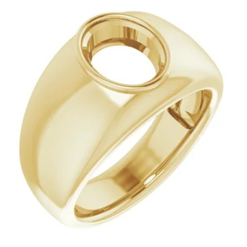 Bague ovale homme - , en