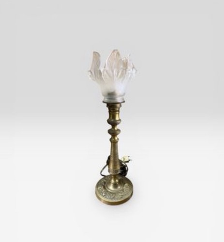 Lampe flambeau ancienne laiton