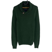 Devred Hommes Vert Foncé Coton Cachemire Haut Pull Col TAILLE S