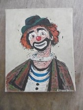 CLOWN - TABLEAU - PEINTURE SIGNEE - CIRQUE