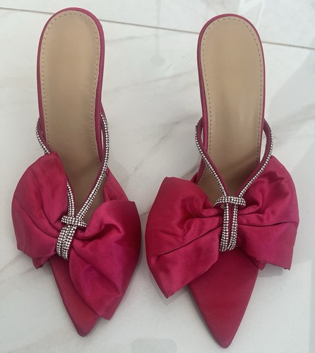 Mules femme satin rose - , talon