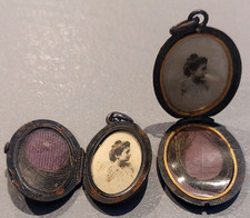 2 Reliquaire Reliquary Relic  Pendentif Porte Photo Cheveux Capillis Hair