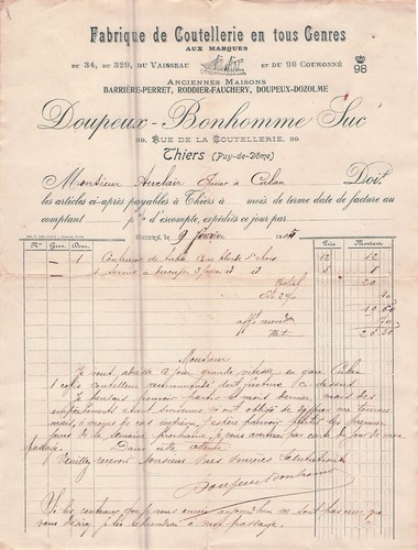 Thiers coutelier doupeux - thiers,