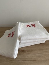 6 serviettes de toilette, coton nid d'abeille, excellent état, anciennes