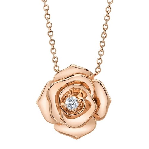 14k rose diamant collier - diamant,