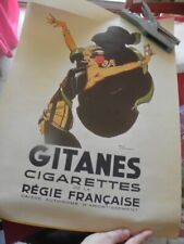 publicitaire Affiche pub vintage Gitanes signé rene vincent des tabac Seita 40 x