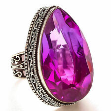 Belle bague en argent et Amétrine 30x19 mm Taille: 57