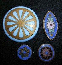 4 X PLAQUE ÉMAILLÉE CUIVRE