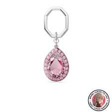 Porte clés rose taillé poire - rose,