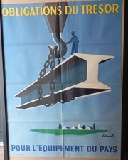 Affiche Publicitaire VILLEMOT Obligations du Trésor pour L'équipement du Pays...