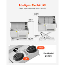 Baignoire De Chien Animaux Compagnie Électrique Acier Inox 127 Cm Droite