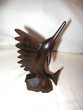 Sculpture Fait main en bois Poisson Espadon Swordfish wooden sculpture Handmade
