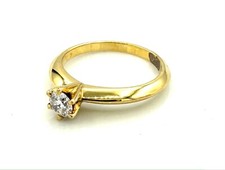 MAGNIFIQUE BAGUE OR 18 CARATS - Solitaire diamant 0,22 carat - 3,61 g