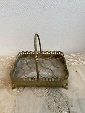 Ancien Support 12 Verres A Liqueur Ou Œuf Laiton Métal Panier Deco 