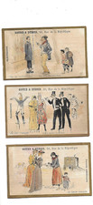 5 chromos anciens publicitaires Lyon H. 7 cms scènes d'antan bonne aventure bal